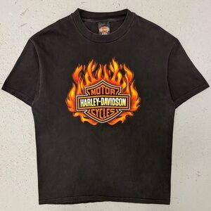 Vintage 2000 Harley Davidson Motorcycles Flames Florida Rare Biker T Shirt Large